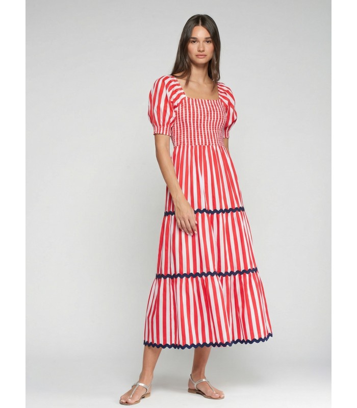 Vestido Rayas Rojas Vilagallo Mujere