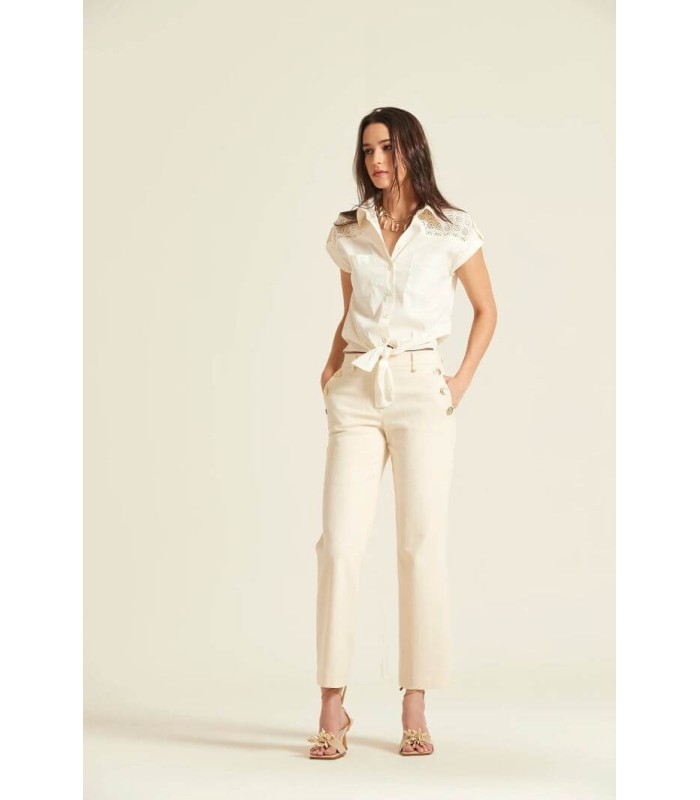 Camisa Cruda Popelin Oky Mujer