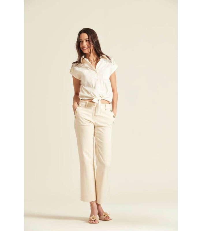 Camisa Cruda Popelin Oky Mujer