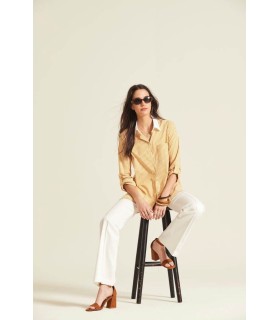 Camisa Rayas Celeste Oky Mujer