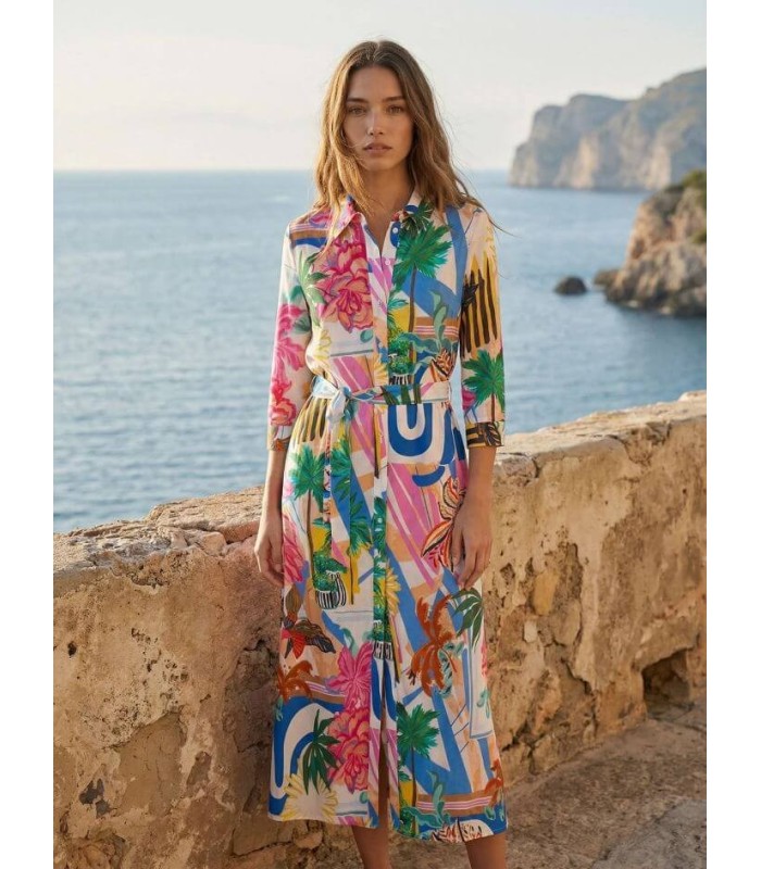 Vestido Camisero Colorido Vilagallo Mujer