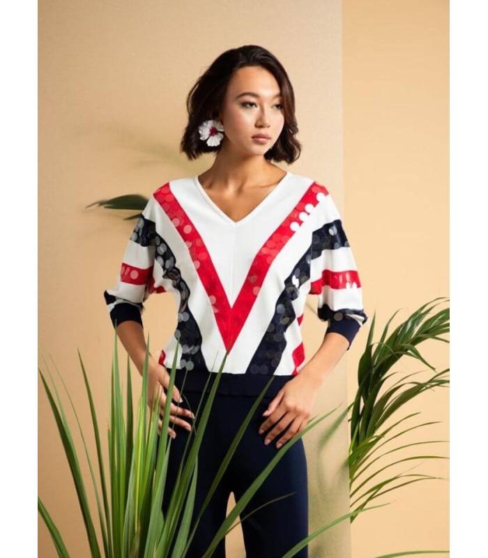 Suéter Punto Rayas Lafty Lie Mujer