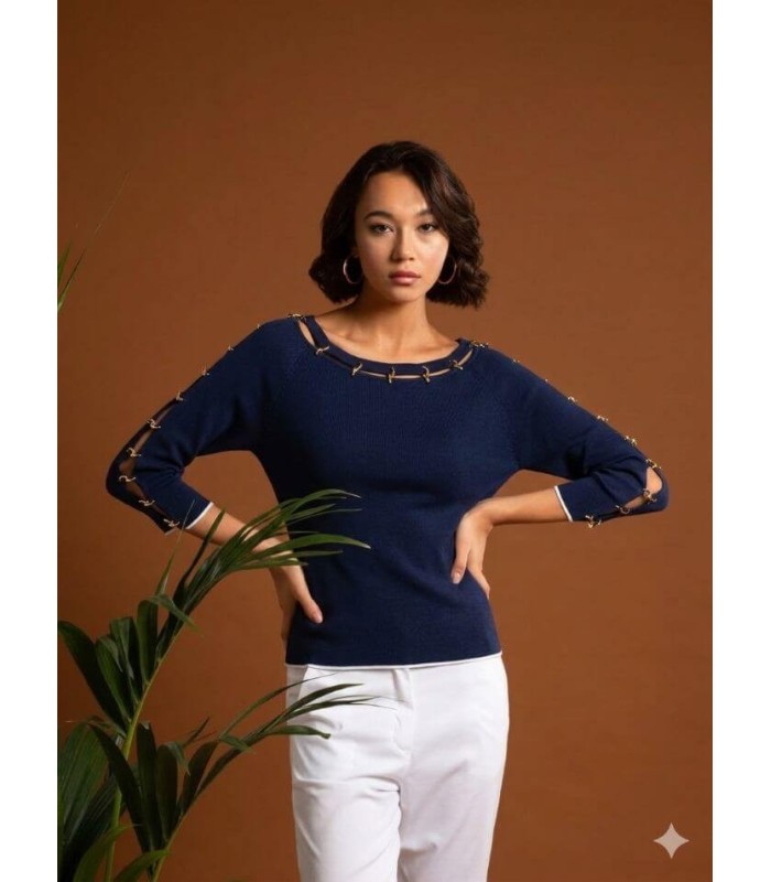 Suéter Marino Aberturas Lafty Lie Mujer