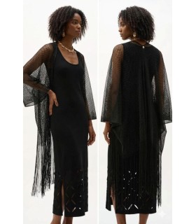 Capa Calada Negra Joseph Ribkoff Mujer