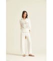 Camisa Bordada Blanca Oky Mujer