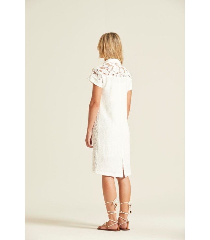 Vestido Camisero Guipure Oky Mujer