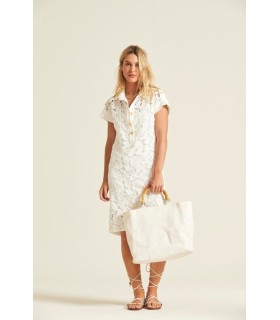 Vestido Camisero Guipure Oky Mujer