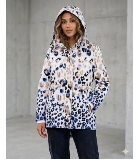 Parka Estampada Manchas Fuego Mujer