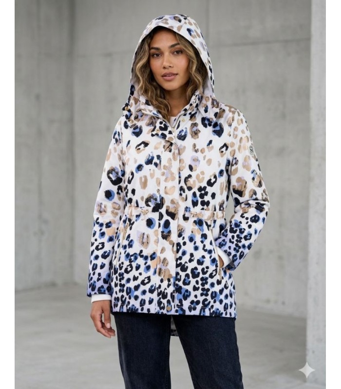 Parka Estampada Manchas Fuego Mujer