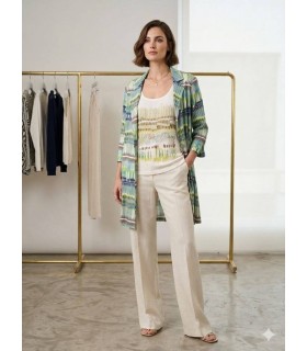 Chaqueta Estampado Verdes Anna Mora Mujer