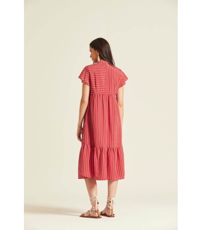 Vestido Rayas Rojo Oky Mujer