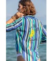 Camisa Rayas Bordada Trovels Mujer
