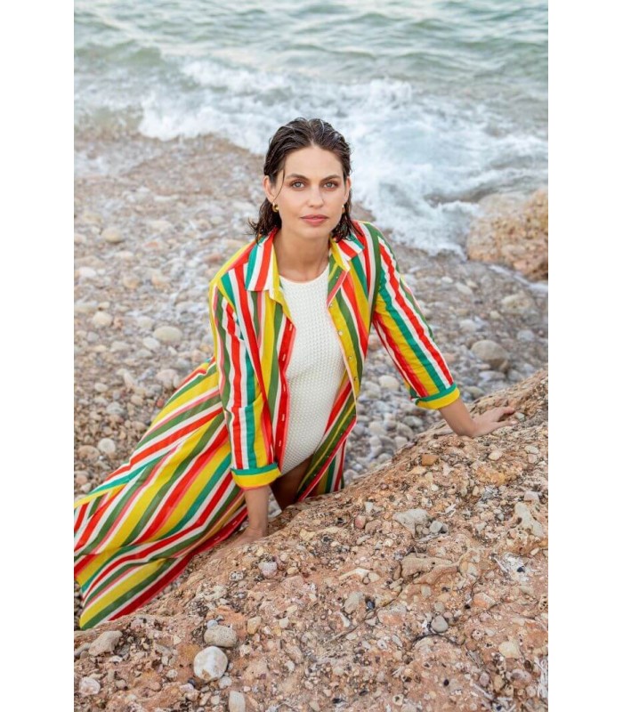Vestido Largo Rayas Trovels Mujer
