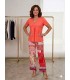 Top Coral Fruncido Anna Mora Mujer