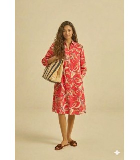 Vestido Estampado Coral Maria Bellentani Mujer