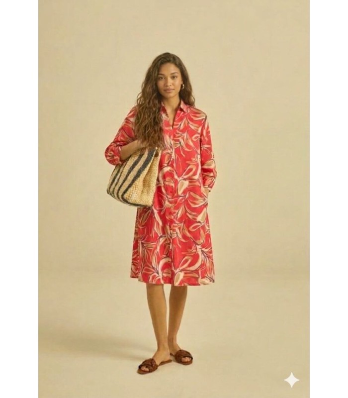 Vestido Estampado Coral Maria Bellentani Mujer