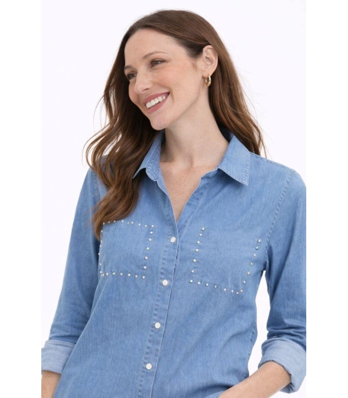 Camisa Tejana Azul Anna Mora Mujer