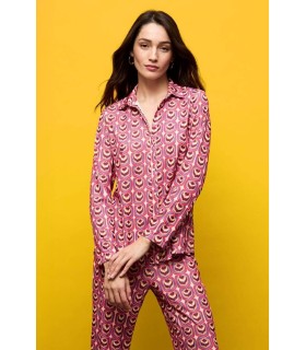 Camisa Fucsia Estampada Civit Mujer