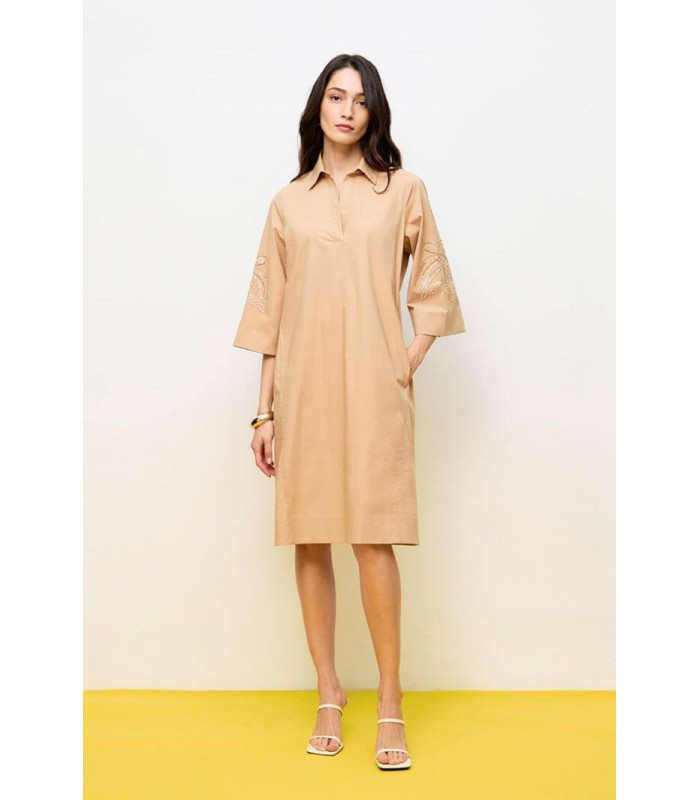 Vestido Algodón Caqui Civit Mujer