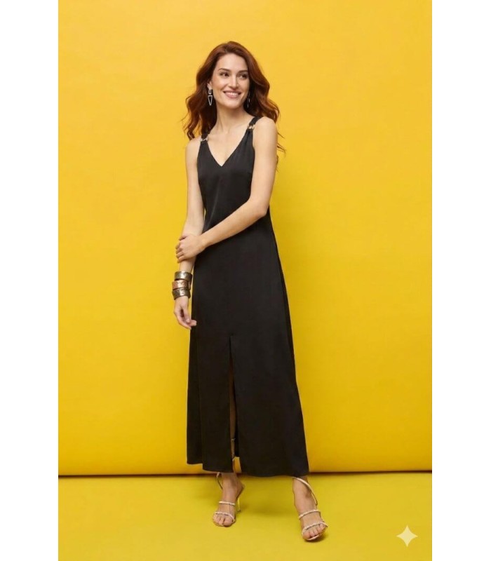 Vestido Negro Largo Civit Mujer