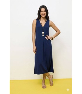 Vestido Largo Marino Civit Mujer