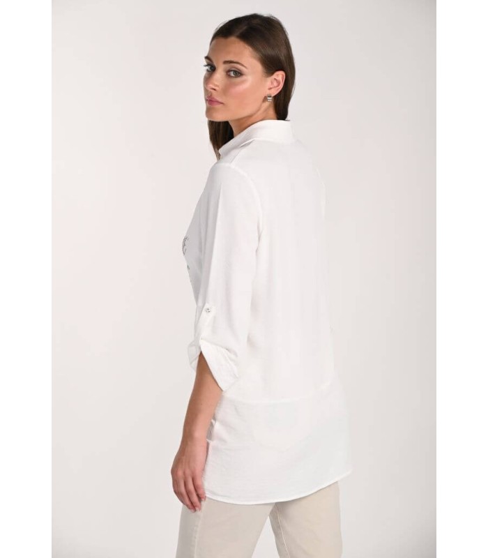 Blusón Blanco Flores Frank Lyman Mujer