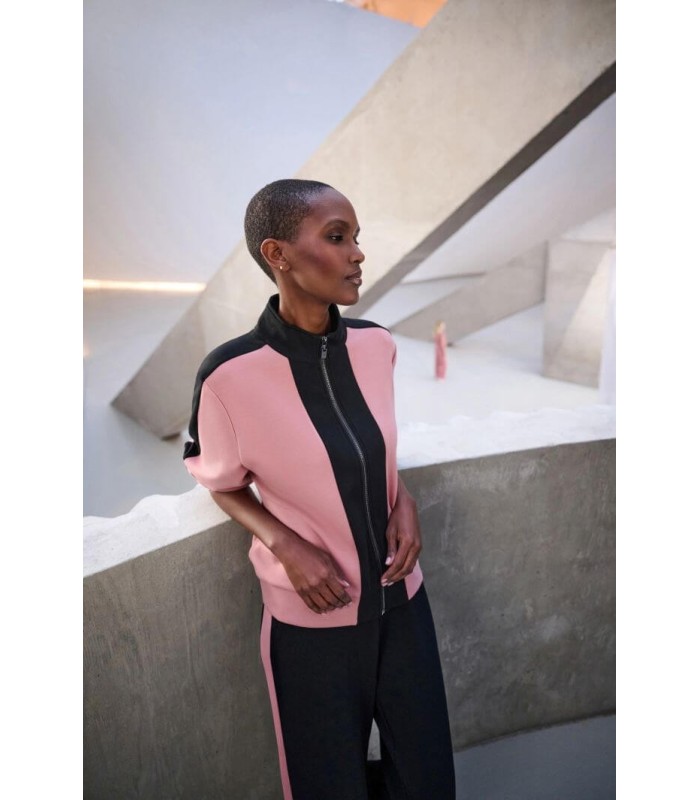 Chaqueta Bloques Rosa Negro Joseph Ribkoff Mujer