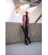 Pantalón Negro Rayas Rosas Joseph Ribkoff Mujer