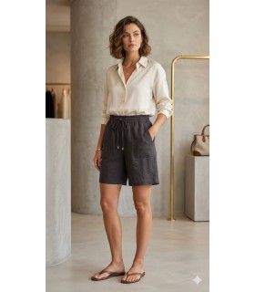 Pantalón Bermudas Lino Trovels Mujer