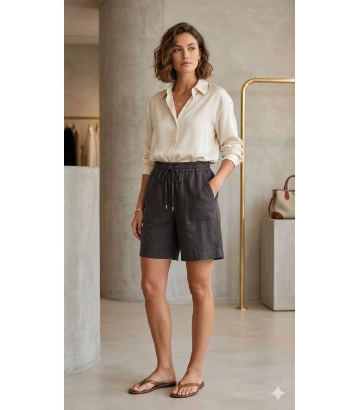 Pantalón Bermudas Lino Trovels Mujer