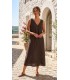 Vestido Marrón Lino Trovels Mujer