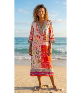 Vestido Estampado Colorido Anna Mora Mujer