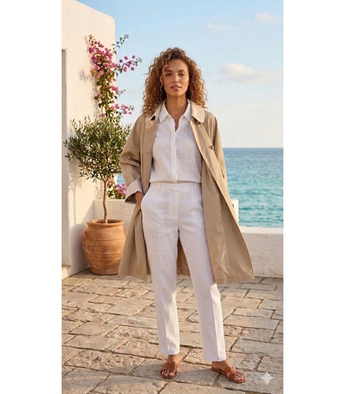 Gabardina Cruzada Camel Elena Miro Mujer