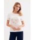 Camiseta Blanca Detalle Dorado Leo&ugo Mujer
