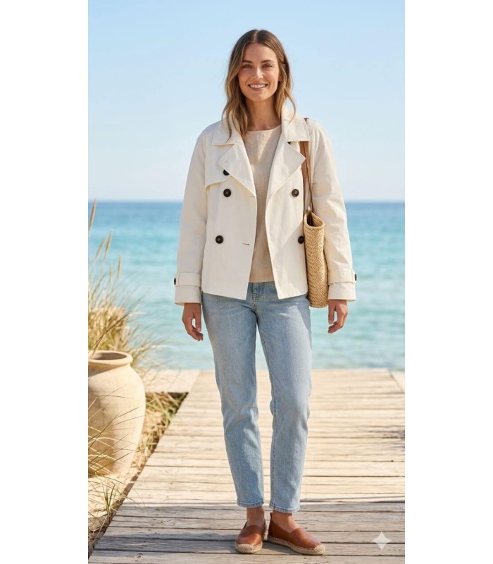 Chaqueta Cruzada Blanca Cinzia Rocca Mujer