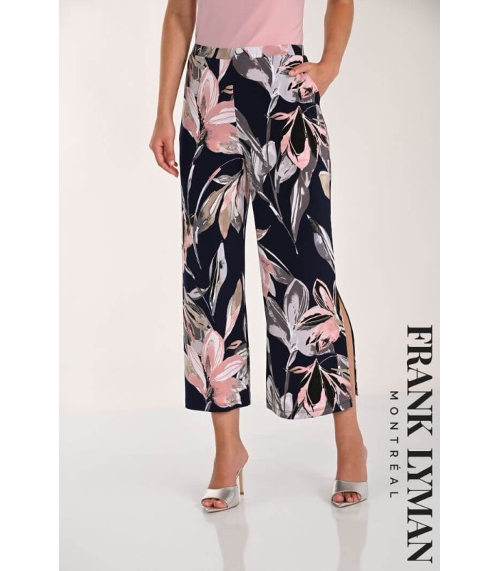 Pantalón Negro Flores Frank Lyman Mujer