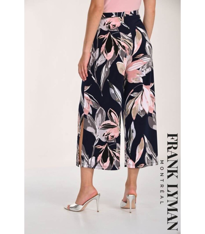 Pantalón Negro Flores Frank Lyman Mujer