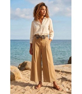 Pantalón Cropped Popelina Elena Miro Mujer
