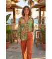 Camisa Verde Estampada Aldo Martins Mujer