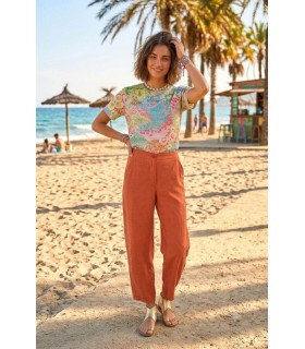Camiseta Estampada Flores Aldo Martins Mujer