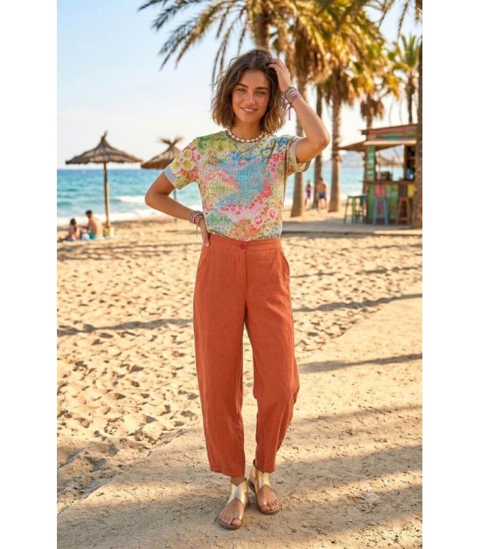 Camiseta Estampada Flores Aldo Martins Mujer