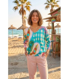 Suéter Estampado Colorido Aldo Martins Mujer