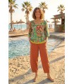 Top Verde Estampado Aldo Martins Mujer