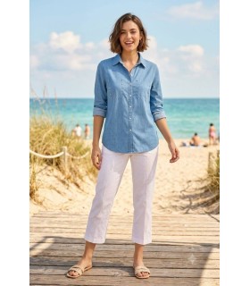 Camisa Tejana Azul Anna Mora Mujer