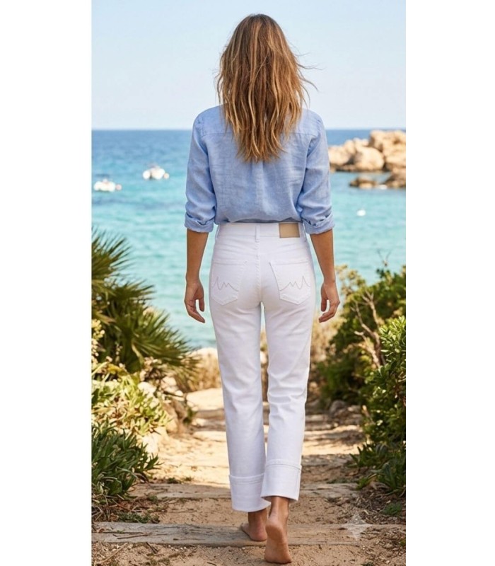 Pantalón Recto Blanco LAURA MAC Mujer