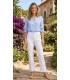 Pantalón Recto Blanco LAURA MAC Mujer