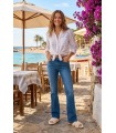 Pantalón PARIS FLARED Azul Medio Cambio Mujer
