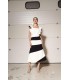 Vestido Bicolor Blanco Negro Moskada Mujer