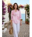 Camisa Rayas Flores Frank Lyman Mujer