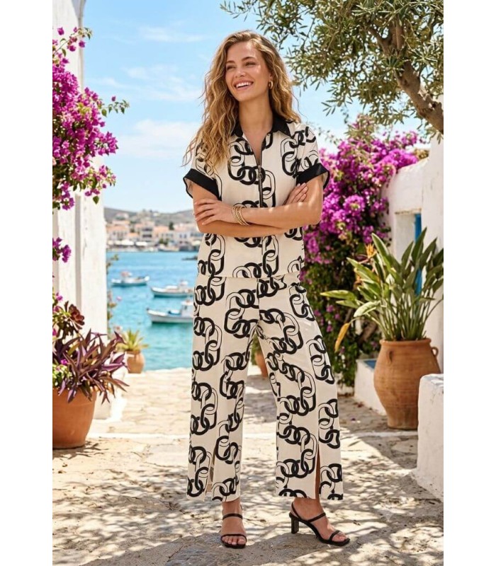 Pantalón Estampado Cadenas Frank Lyman Mujer